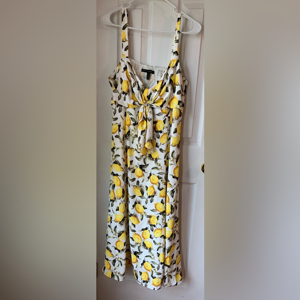 White House Black Market Lemon print dress. Size 12